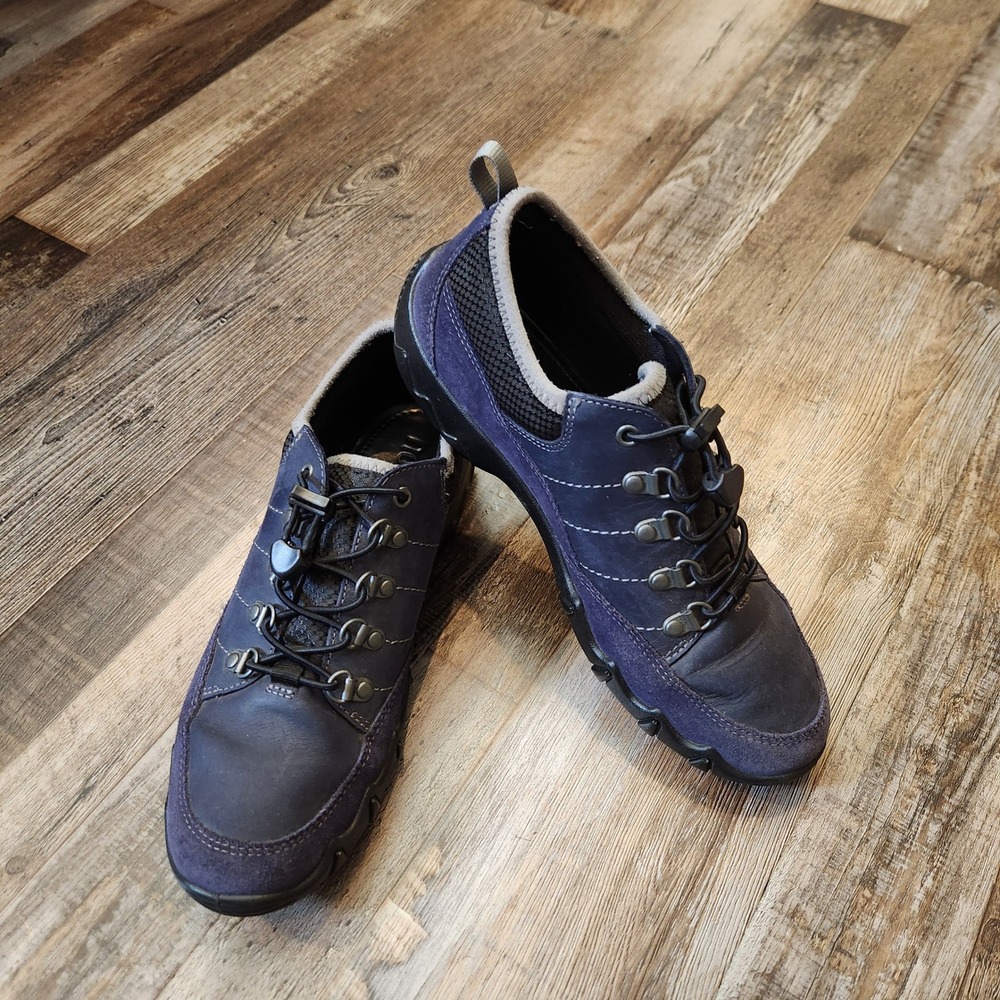 Hotter Rydal GTX Navy Blue Leather Suede Waterproof Walking Shoes Womens 8.5